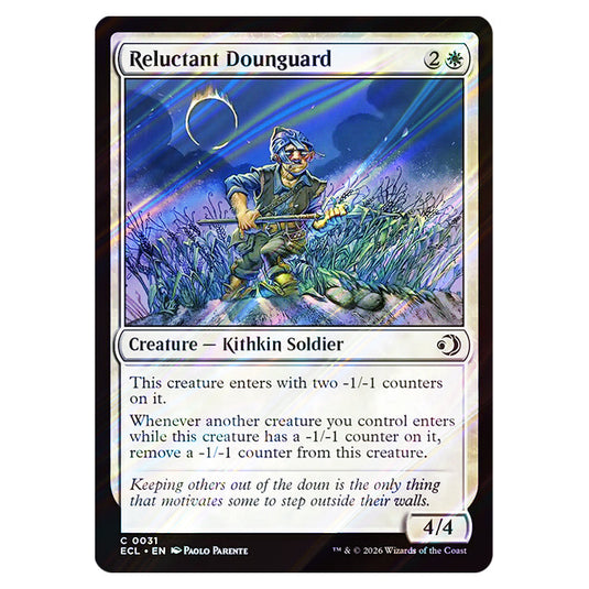 Reluctant Dounguard 0031 card from the Magic The Gathering set Lorwyn Eclipsed