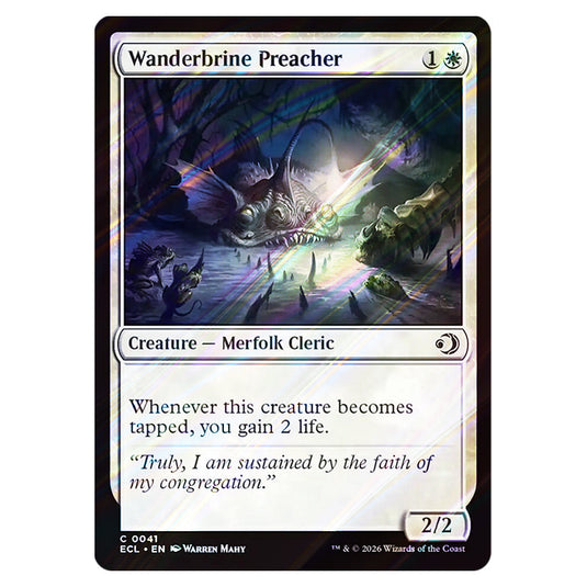 Wanderbrine Preacher 0041 card from the Magic The Gathering set Lorwyn Eclipsed