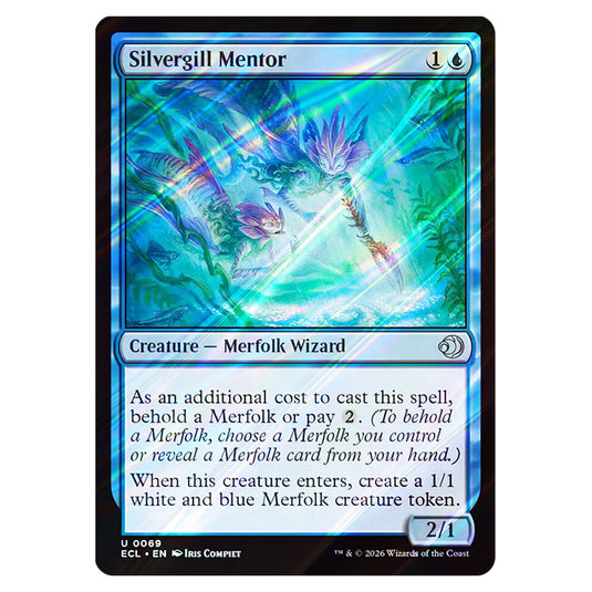 Silvergill Mentor 0069 card from the Magic The Gathering set Lorwyn Eclipsed