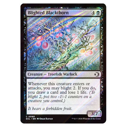 Blighted Blackthorn 0090 card from the Magic The Gathering set Lorwyn Eclipsed