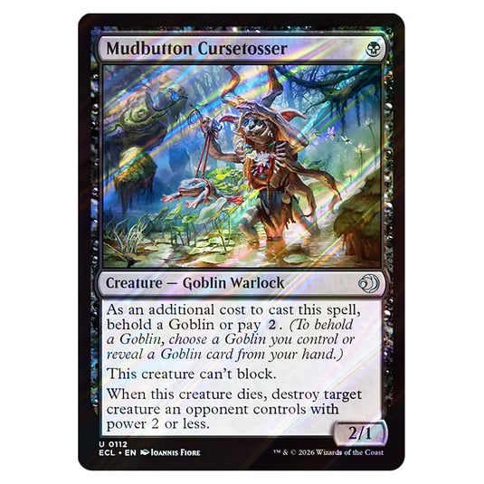 Mudbutton Cursetosser 0112 card from the Magic The Gathering set Lorwyn Eclipsed