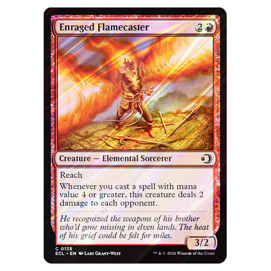 Enraged Flamecaster 0135 card from the Magic The Gathering set Lorwyn Eclipsed