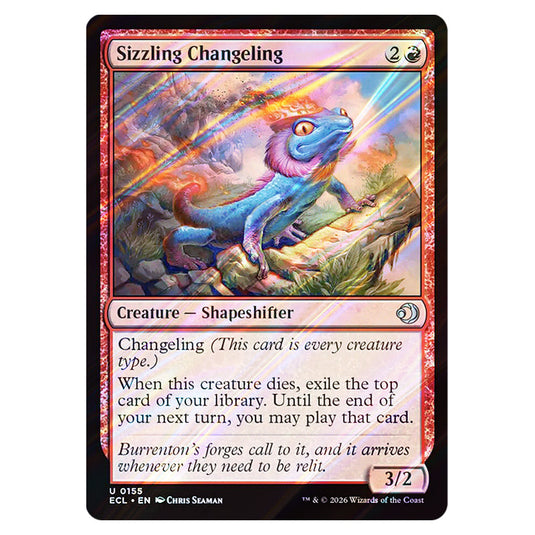 Sizzling Changeling 0155 card from the Magic The Gathering set Lorwyn Eclipsed
