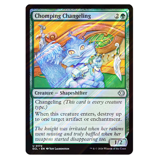 Chomping Changeling 0172 card from the Magic The Gathering set Lorwyn Eclipsed