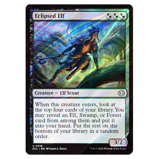 Eclipsed Elf 0218 card from the Magic The Gathering set Lorwyn Eclipsed
