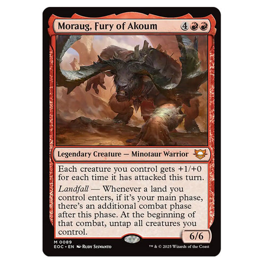 Moraug, Fury of Akoum 0089 card from the Magic The Gathering set Edge of Eternities - Commander