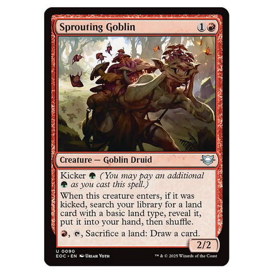 Sprouting Goblin 0090 card from the Magic The Gathering set Edge of Eternities - Commander
