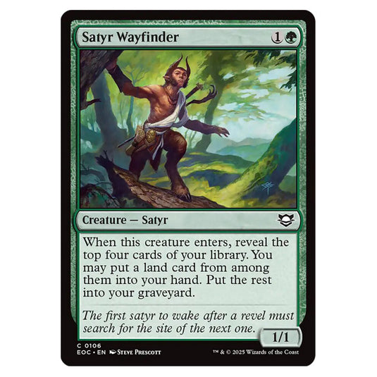 Satyr Wayfinder 0106 card from the Magic The Gathering set Edge of Eternities - Commander