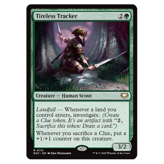 Tireless Tracker 0110 card from the Magic The Gathering set Edge of Eternities - Commander