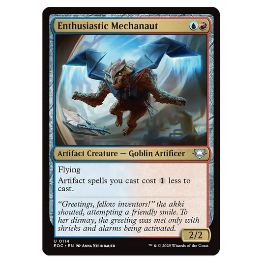 Enthusiastic Mechanaut 0114 card from the Magic The Gathering set Edge of Eternities - Commander