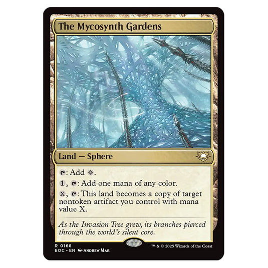 The Mycosynth Gardens 0168 card from the Magic The Gathering set Edge of Eternities - Commander