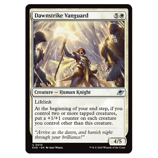 Dawnstrike Vanguard 0010 card from the Magic The Gathering set Edge of Eternities