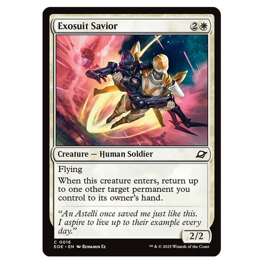Exosuit Savior 0016 card from the Magic The Gathering set Edge of Eternities
