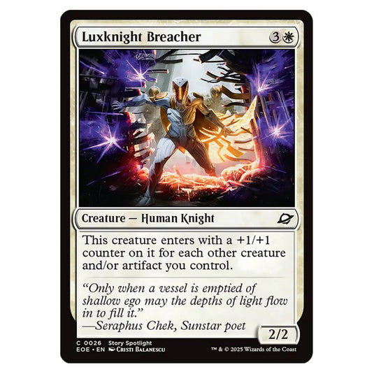 Luxknight Breacher 0026 card from the Magic The Gathering set Edge of Eternities