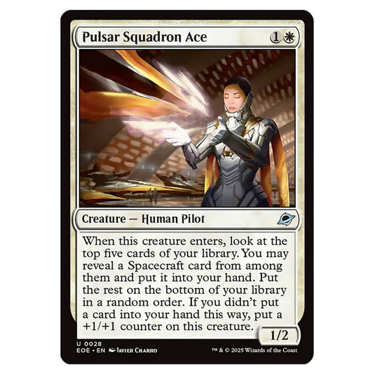 Pulsar Squadron Ace 0028 card from the Magic The Gathering set Edge of Eternities