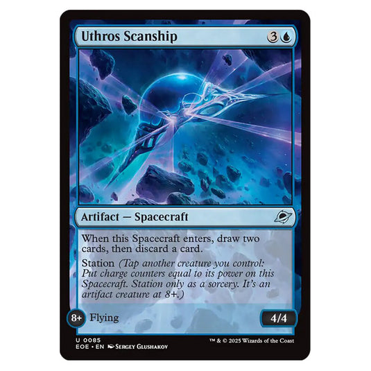 Uthros Scanship 0085 card from the Magic The Gathering set Edge of Eternities