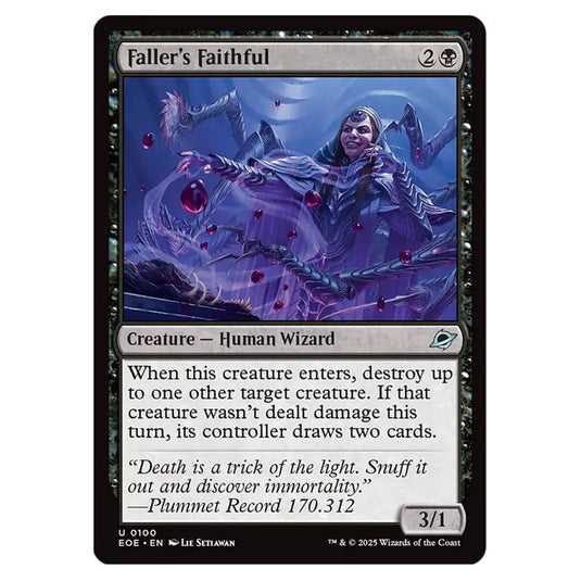Faller's Faithful 0100 card from the Magic The Gathering set Edge of Eternities