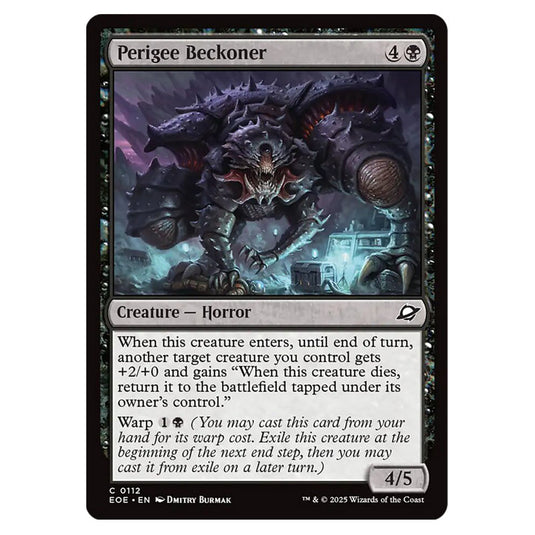 Perigee Beckoner 0112 card from the Magic The Gathering set Edge of Eternities
