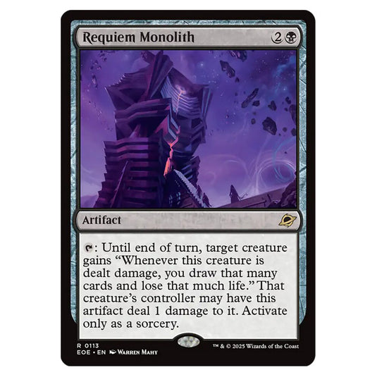 Requiem Monolith 0113 card from the Magic The Gathering set Edge of Eternities