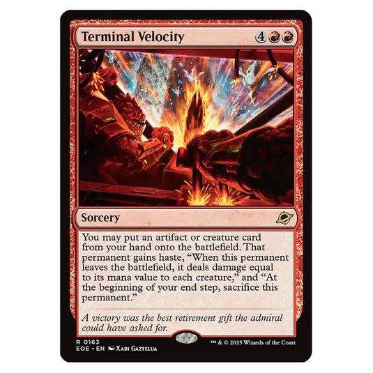 Terminal Velocity 0163 card from the Magic The Gathering set Edge of Eternities