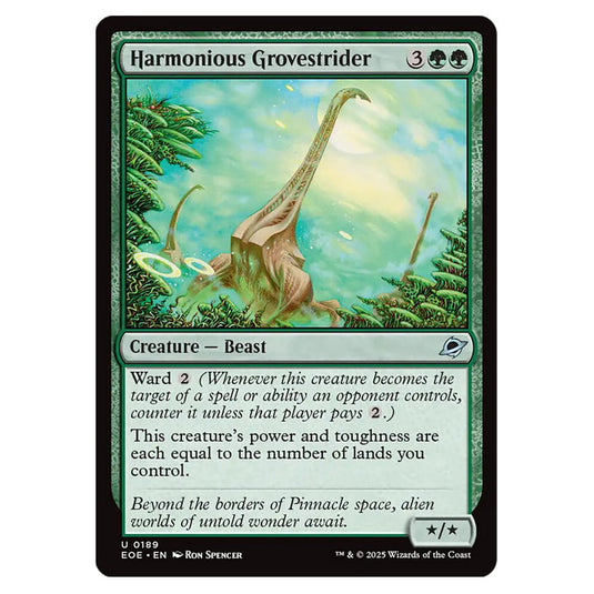 Harmonious Grovestrider 0189 card from the Magic The Gathering set Edge of Eternities
