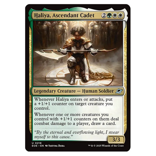 Haliya, Ascendant Cadet 0218 card from the Magic The Gathering set Edge of Eternities