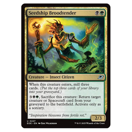 Seedship Broodtender 0227 card from the Magic The Gathering set Edge of Eternities