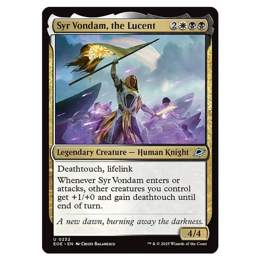 Syr Vondam, the Lucent 0232 card from the Magic The Gathering set Edge of Eternities