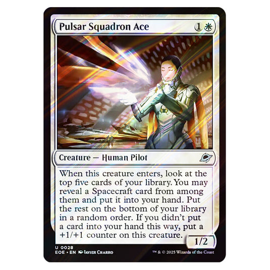 Pulsar Squadron Ace 0028 card from the Magic The Gathering set Edge of Eternities