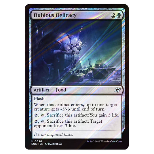 Dubious Delicacy 0096 card from the Magic The Gathering set Edge of Eternities