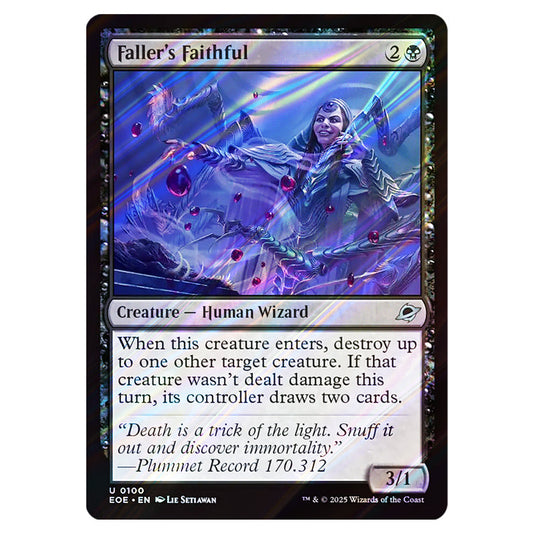 Faller's Faithful 0100 card from the Magic The Gathering set Edge of Eternities