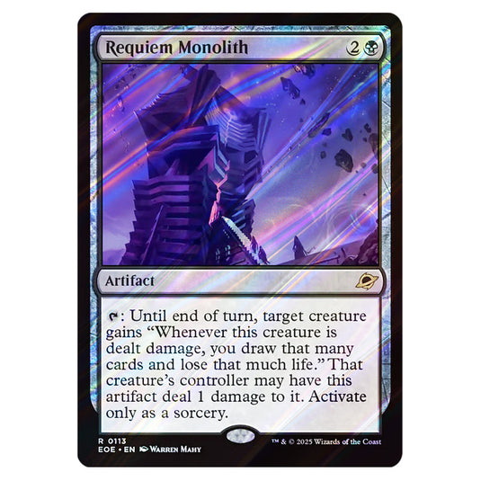 Requiem Monolith 0113 card from the Magic The Gathering set Edge of Eternities