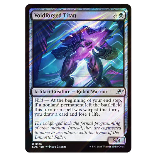Voidforged Titan 0125 card from the Magic The Gathering set Edge of Eternities