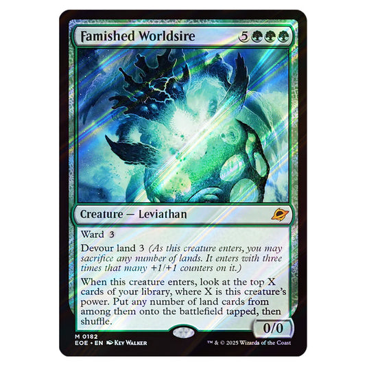 Famished Worldsire 0182 card from the Magic The Gathering set Edge of Eternities