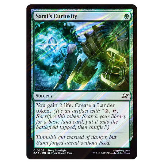 Sami's Curiosity 0203 card from the Magic The Gathering set Edge of Eternities