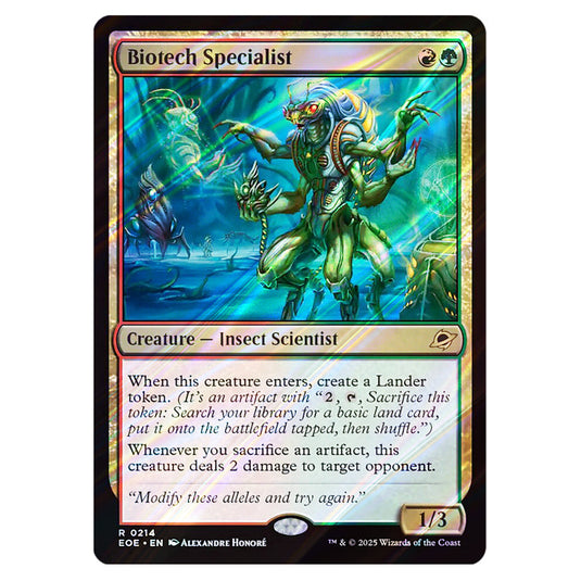 Biotech Specialist 0214 card from the Magic The Gathering set Edge of Eternities