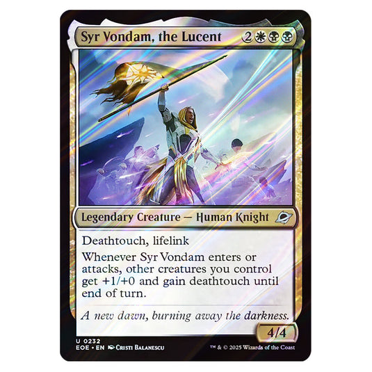 Syr Vondam, the Lucent 0232 card from the Magic The Gathering set Edge of Eternities
