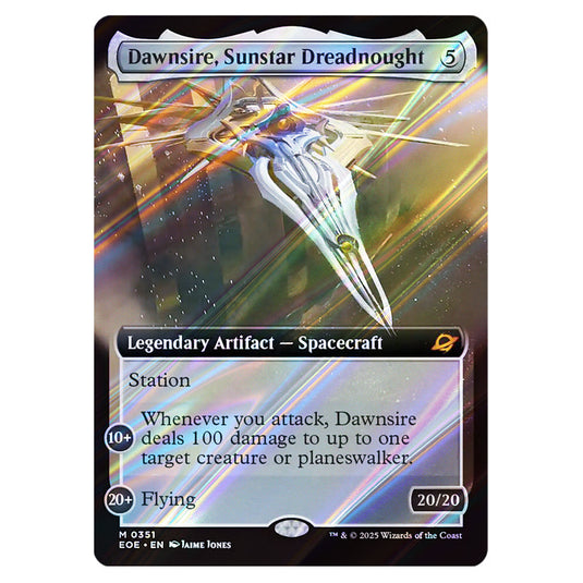 Dawnsire, Sunstar Dreadnought 0351 card from the Magic The Gathering set Edge of Eternities