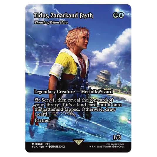 Thrasios, Triton Hero 0058 card from the Magic The Gathering set Universes Beyond - Final Fantasy: Through the Ages