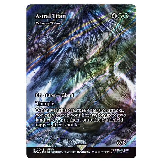 Primeval Titan 0048 card from the Magic The Gathering set Universes Beyond - Final Fantasy: Through the Ages
