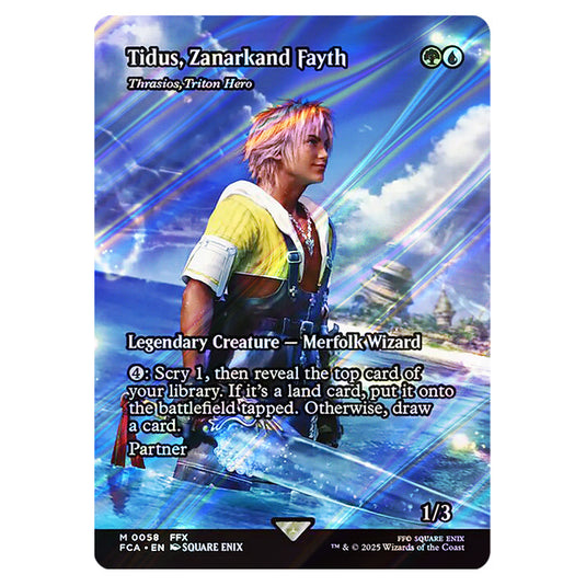 Thrasios, Triton Hero 0058 card from the Magic The Gathering set Universes Beyond - Final Fantasy: Through the Ages