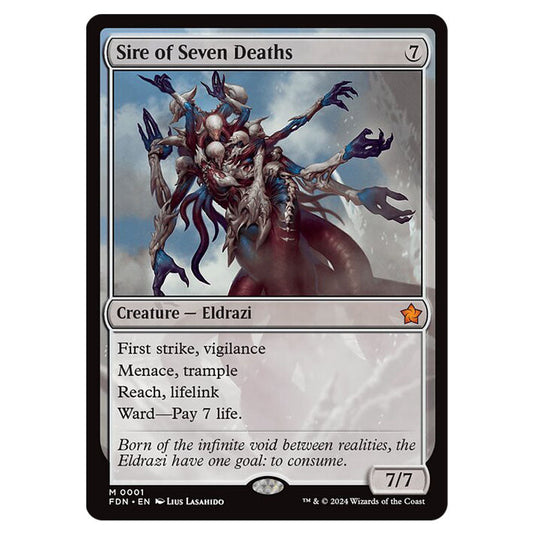 Sire of Seven Deaths 0001 card from the Magic The Gathering set Foundations