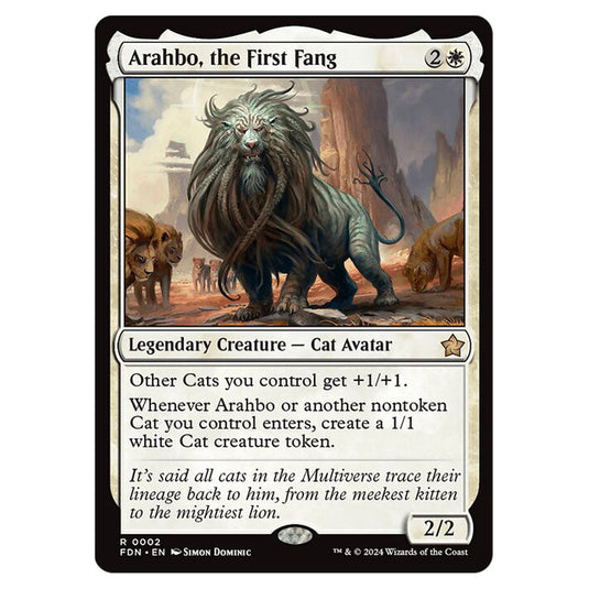 Arahbo, the First Fang 0002 card from the Magic The Gathering set Foundations