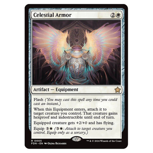 Celestial Armor 0005 card from the Magic The Gathering set Foundations