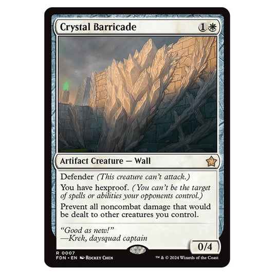 Crystal Barricade 0007 card from the Magic The Gathering set Foundations