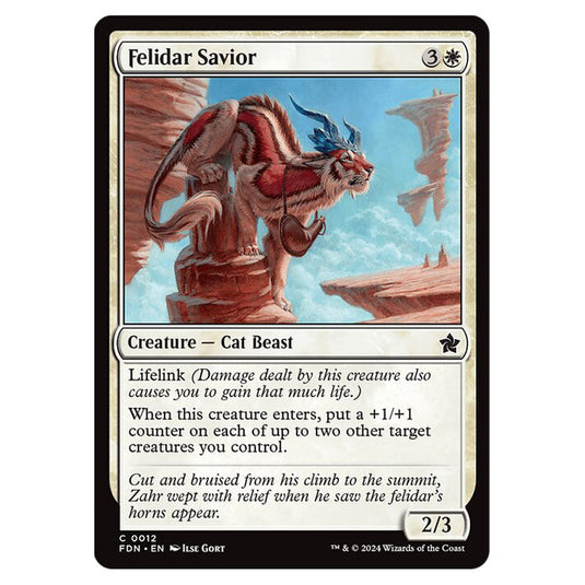 Felidar Savior 0012 card from the Magic The Gathering set Foundations