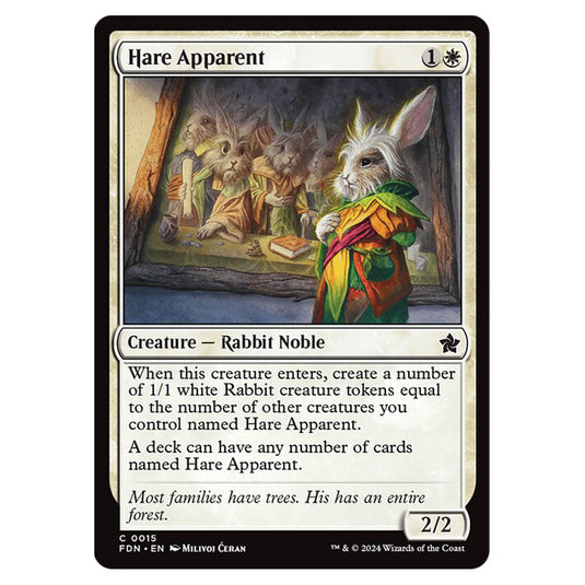 Hare Apparent 0015 card from the Magic The Gathering set Foundations