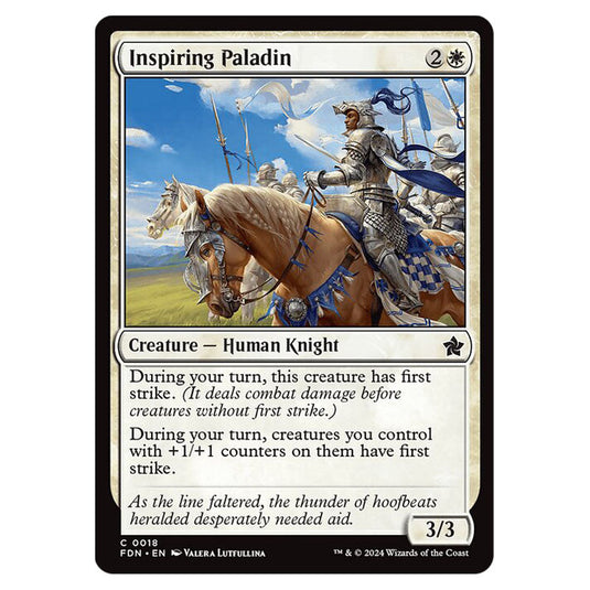 Inspiring Paladin 0018 card from the Magic The Gathering set Foundations