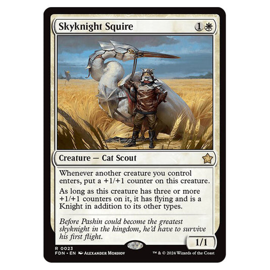 Skyknight Squire 0023 card from the Magic The Gathering set Foundations