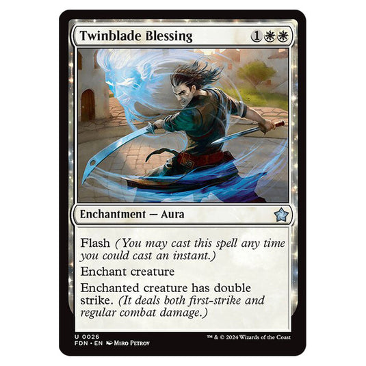 Twinblade Blessing 0026 card from the Magic The Gathering set Foundations